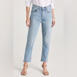 AGOLDE High Rise Crop Straight Jeans